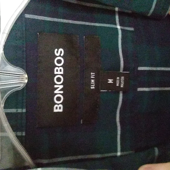 Bonobos button down shirt, blue/green, size M slim - Picture 3 of 5